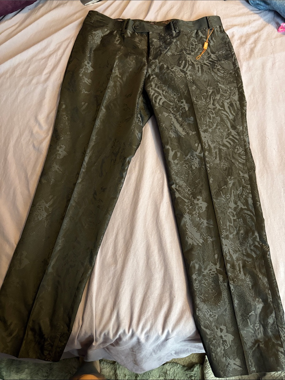 TALLIA black Jacquard Dress Pants